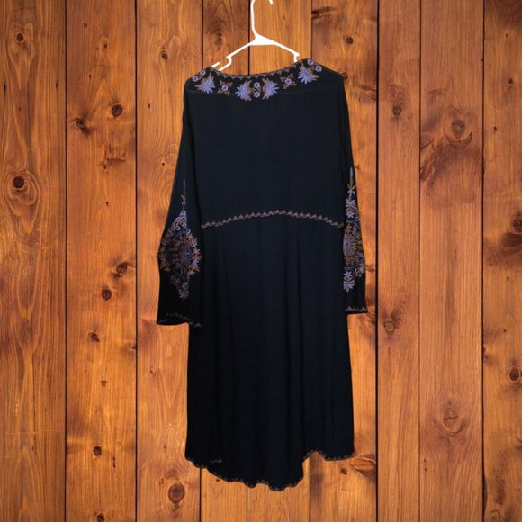 R. Vivimos Women's 2XL Embroidered High-Low Bell Sleeve Dress Boho Witchy Fairy - Picture 8 of 8